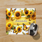 Western sunflower butterfly desk mat with floral accents. High-quality, slip-resistant, and customizable!
